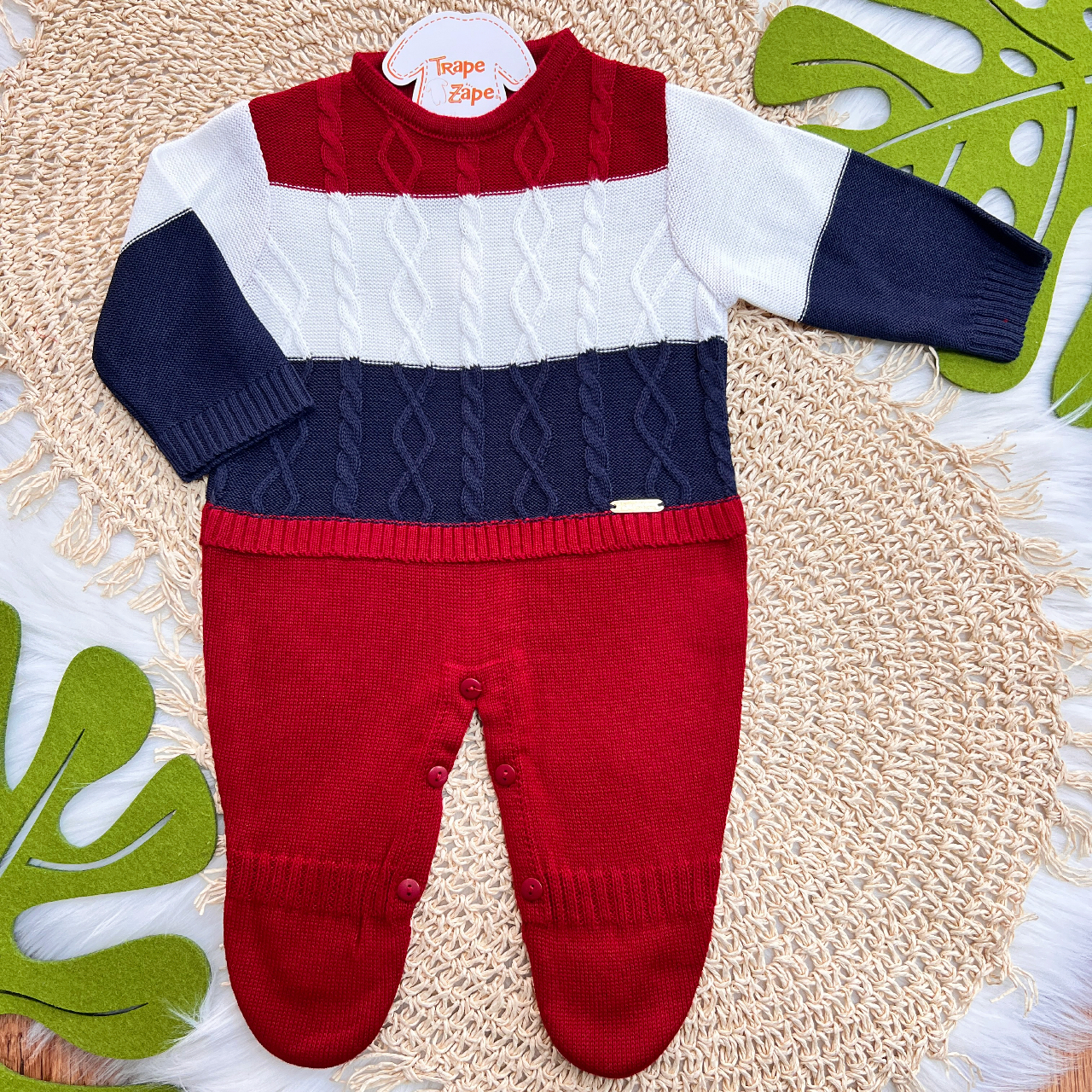 Macacão de linha Nicolas- vermelho e marinho